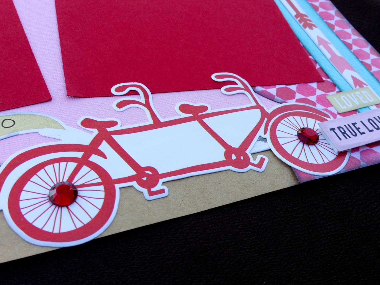 12x12 Valentine Scrapbook Page Kit, 12x12 Premade Valentine Scrapbook