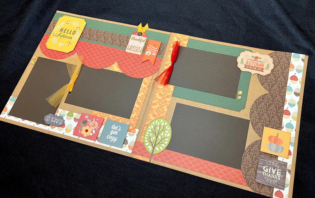 Fall Scrapbook Page Kit – 12x12 Precut Family Scrapbook Layout, DIY ...