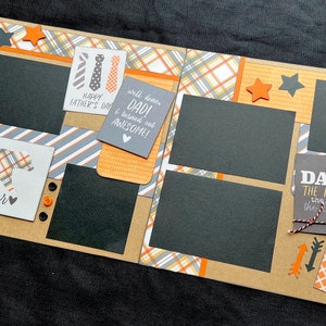 Vaderdag plakboekpaginakit, 12 x 12 plakboeklay-outs, lay-outkits om te maken, doe-het-zelfsloop, kant-en-klare papapagina&#39;s, kant-en-klaar familiealbum