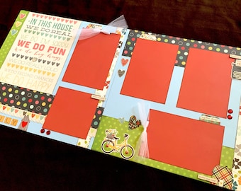 Family Scrapbook Page Kit, 12x12 Scrapbooking Layouts, Layout Kits to Make, DIY Scrapping, Premade Heritage Pages, Pre made Memory Album