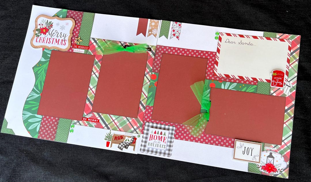Christmas Scrapbook Page Kit, 12x12 Scrapbooking Layouts, Layout Kits ...