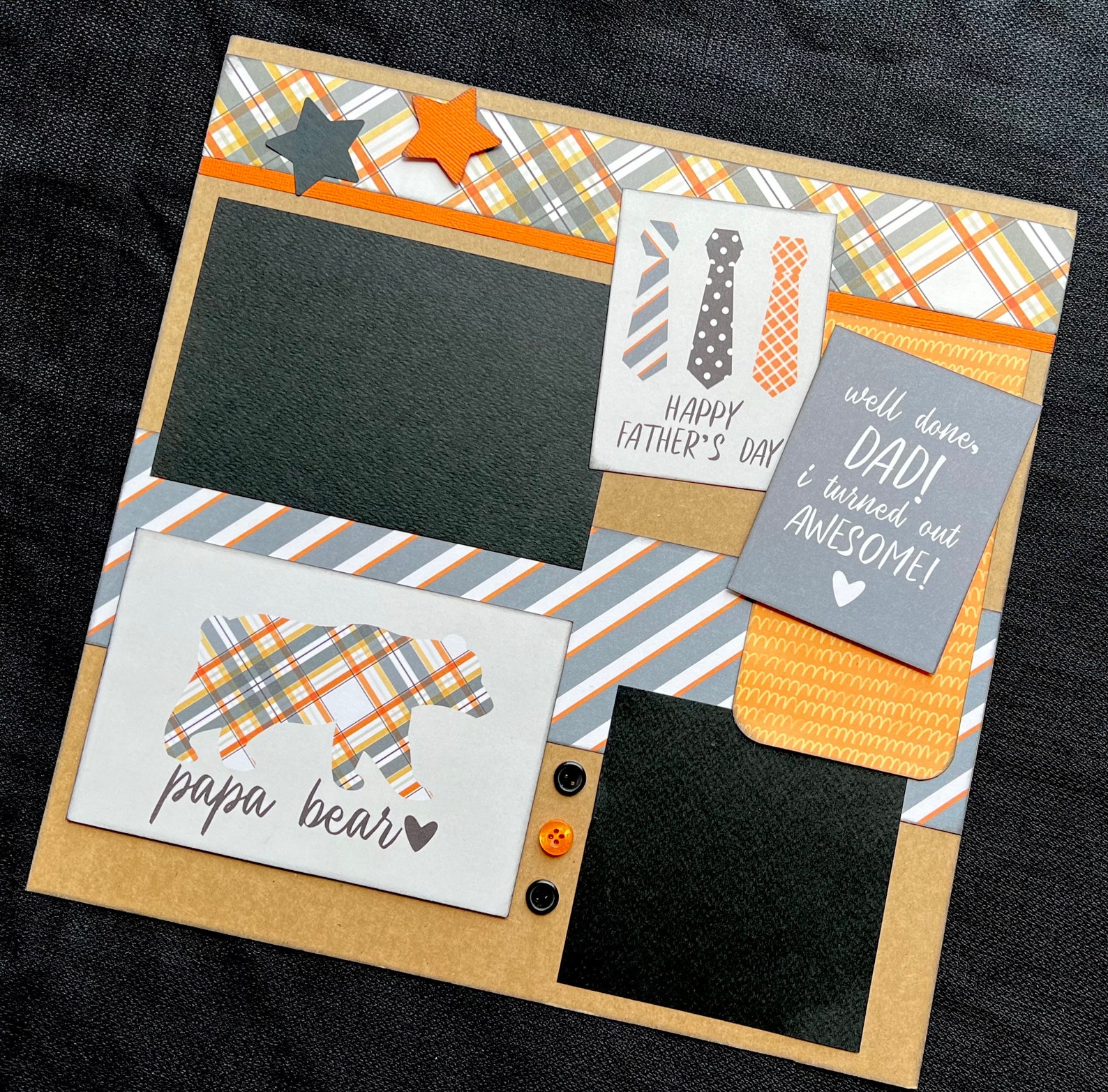 12x12 Father's Day Scrapbook Page Kit, Premade Dad Scrapbook Page Kit ...