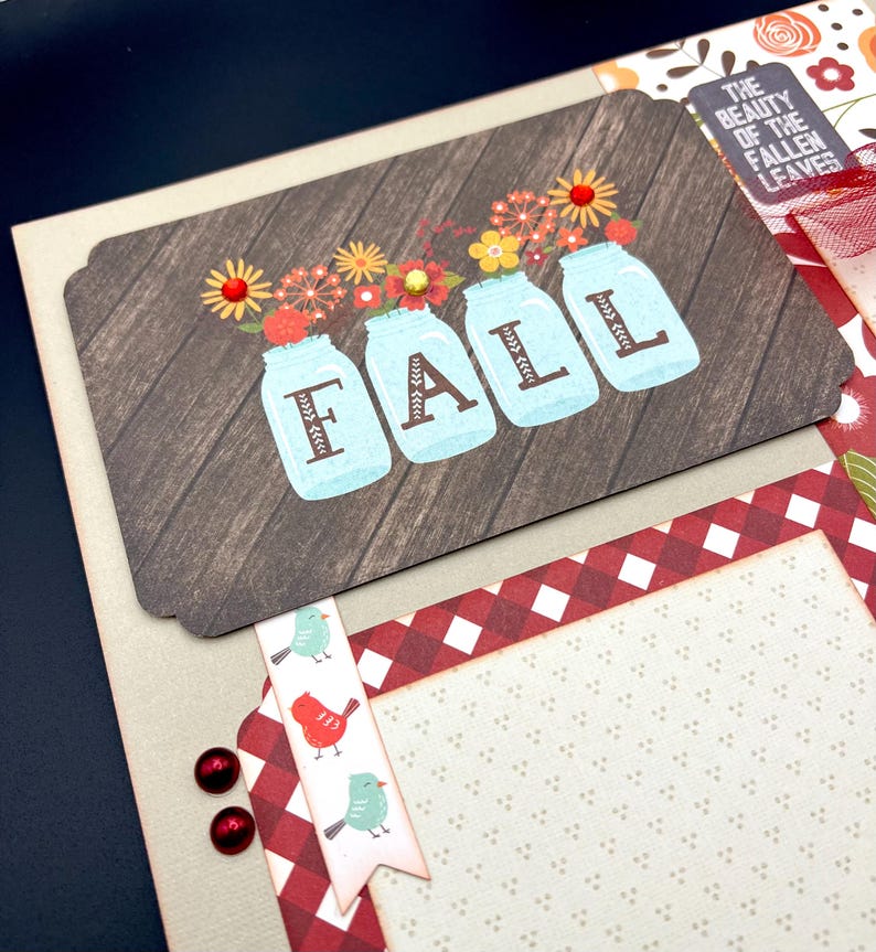 12x12 Fall Scrapbook Page Kit, 12x12 Premade Family Scrapbook, 12x12 ...