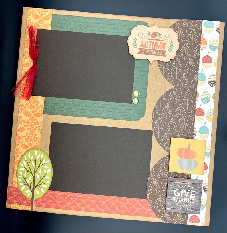 Fall Scrapbook Page Kit – 12x12 Precut Family Scrapbook Layout, DIY ...