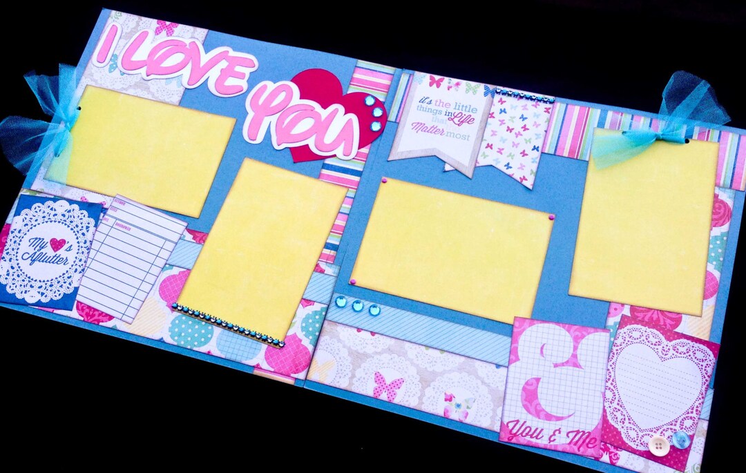 Love Scrapbook Page Kit, 12x12 Scrapbooking Layouts, Layout Kits to ...