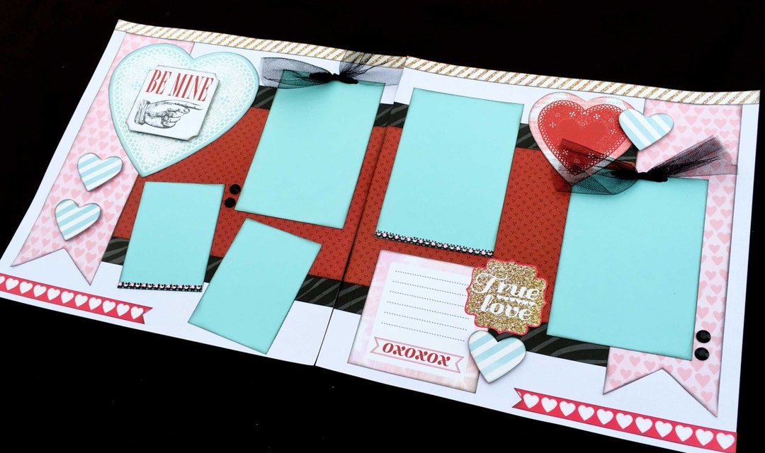 Love Scrapbook Page Kit, 12x12 Scrapbooking Layouts, Layout Kits to ...