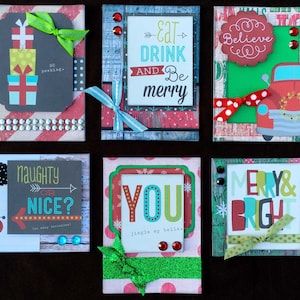 Premade Christmas Cards, Christmas Card Kit, Handmade Card Kit, Handmade Christmas Card Kit, Pre-Made Christmas Cards, Premade Scrapbook Kit