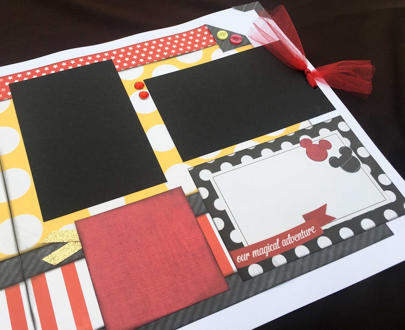 12x12 Disney Scrapbook Page Kit 12x12 Premade Disney Etsy
