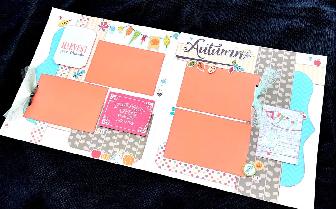 Fall Scrapbook Page Kit – 12x12 Precut Family Scrapbook Layout, DIY ...