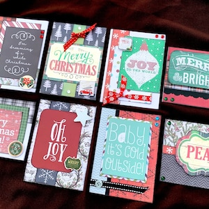Premade Christmas Cards, Christmas Card Kit, Handmade Card Kit, Handmade Christmas Card Kit, Pre-Made Christmas Cards, Premade Scrapbook Kit