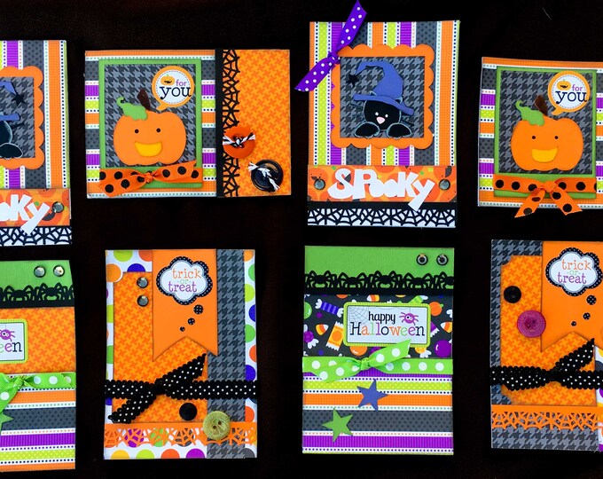 Halloween Card Kit, Premade Halloween Cards, Handmade Card Kit