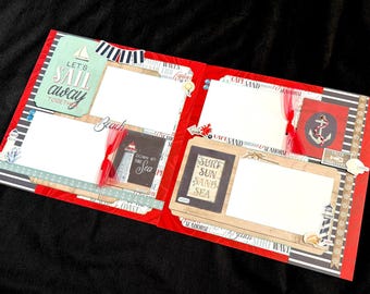 Vacation Scrapbook, 12x12 Premade Scrapbook Page, Summer Scrapbook Page, Scrapbook Premade Page, 12x12 Scrapbook Layout, Cruise Scrapbook