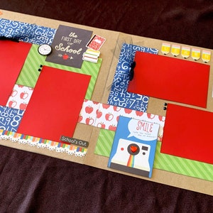 Página de álbum de recortes prediseñada de 30 x 30 cm, página de álbum de recortes escolar, página prediseñada de álbum de recortes, diseño de álbum de recortes de 30 x 30 cm, kit de páginas de álbum de recortes, página escolar de 30 x 30 cm