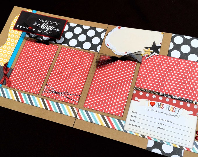 12x12 Disney Scrapbook Page Kit, 12x12 Premade Disney Scrapbook, 12x12