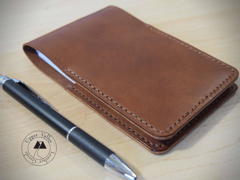 Leather notepad flip cover case stationary personalized gift Etsy
