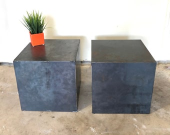 Raw Steel Cube Coffee Table