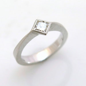 Moissanite Engagement Ring, Solitaire Promise Ring, Forever one Moissanite Ring, Princess Cut Ring, 18K Gold Ring, 14K Gold Ring, 0.40 CT