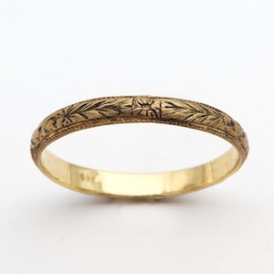 Floral Wedding Band, Antique Wedding Band, Vintage Wedding Ring, Gold Wedding Band, Wedding Band Women, Wedding Ring Men, Vintage, 14k, 18k