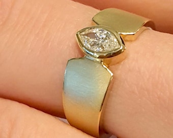 Marquise Diamond Ring, Unique Engagement Ring, Statement Diamond Ring, 14K Gold Diamond Ring ,Marquise Engagement Ring, Unique Diamond Ring