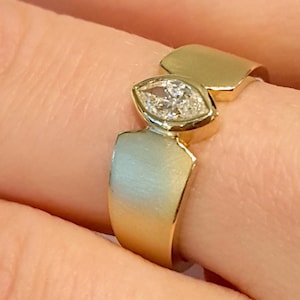 Marquise Diamond Ring, Unique Engagement Ring, Statement Diamond Ring, 14K Gold Diamond Ring ,Marquise Engagement Ring, Unique Diamond Ring