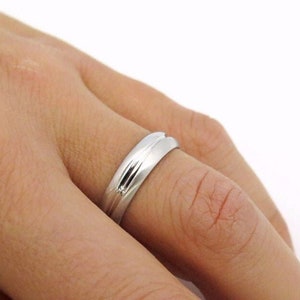 Wedding Band Women, Wide Wedding Band, Wedding Ring Men, Modern Wedding Band, 18k Wedding Band, 14k Wedding Band, Textured Band, Boho Ring