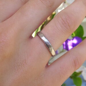 Faceted Wedding Band, Rustic Wedding Band, Wedding Band Women, Wedding Band Men, 14K Wedding Band, Hammered Wedding Ring, Textured Band