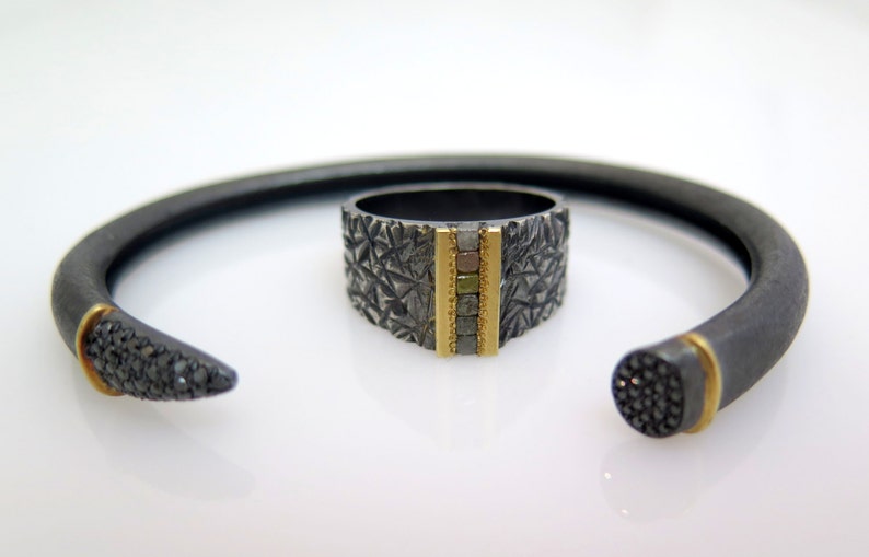 Silver Ring Ring Men Oxidized Silver Ring 18k Etsy