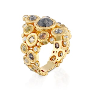 Fancy Diamond Ring, Luxurious Diamond Ring, Statement Diamond Ring, 18K Diamond Ring, Natural Diamond Ring, Cocktail Diamond Ring, Cluster