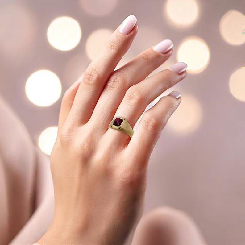 Statement Ring, Ruby Ring, Multistone Ring, Cocktail Ring, 18K Diamond Ring, Bezel Ring, Rose Cut Ring, Signet Ring, Ruby And Diamond Ring