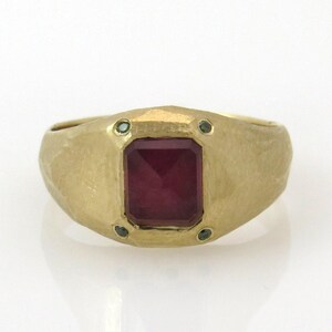 Statement Ring, Ruby Ring, Multistone Ring, Cocktail Ring, 18K Diamond Ring, Bezel Ring, Rose Cut Ring, Signet Ring, Ruby And Diamond Ring