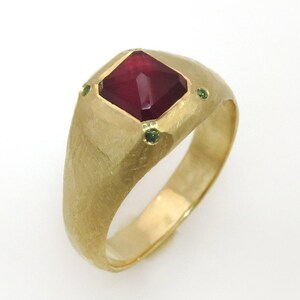 Statement Ring, Ruby Ring, Multistone Ring, Cocktail Ring, 18K Diamond Ring, Bezel Ring, Rose Cut Ring, Signet Ring, Ruby And Diamond Ring