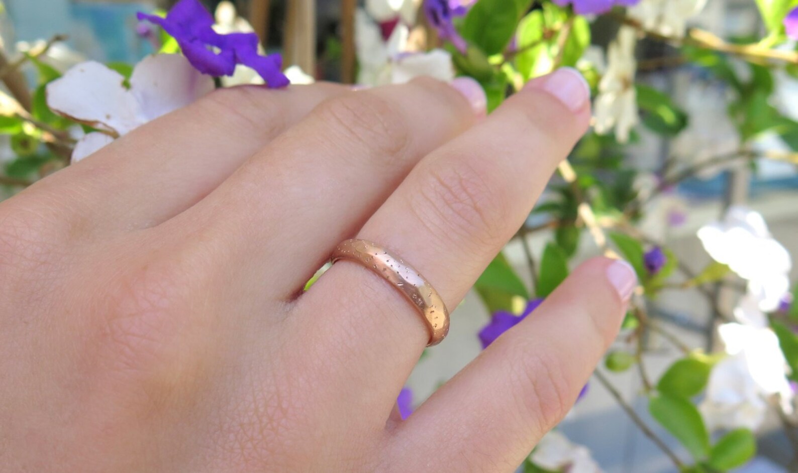 Rose Gold Wedding Band 14K Wedding Ring Wedding Band Women Etsy