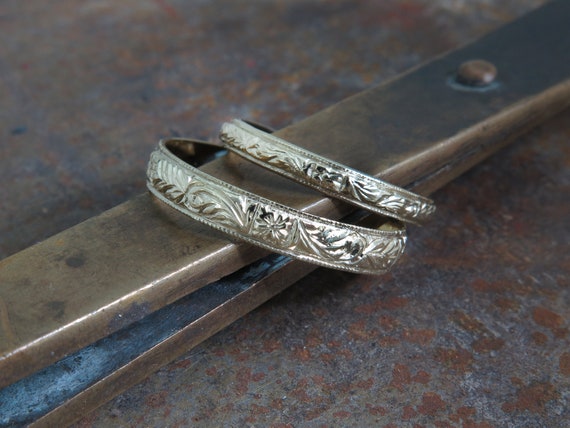 Vintage Wedding Ring, Couples Rings Set, 14K White Gold Band, Matching  Wedding Bands, Antique Wedding Ring, Floral Wedding Band,Pattern Ring