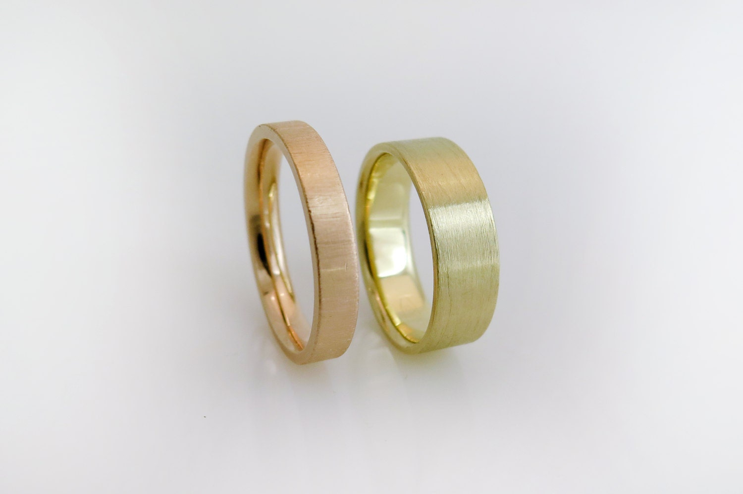 Wedding Ring Set Couples Rings Unisex Wedding Band Matching Etsy