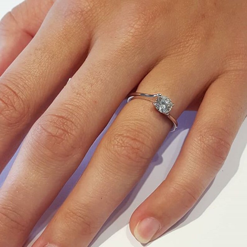 Moissanite Engagement Ring Ethical Engagement Ring Solitaire Etsy