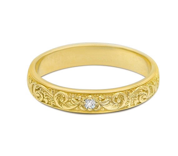 Antique scroll wedding band deals