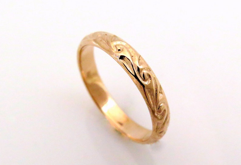 Rose Gold Wedding Band Unisex Band Unique Wedding Ring Etsy