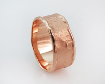 Wide Gold Ring, Rose Gold Wedding Band, Gold Wedding Band Women, Wide Wedding Band, Textured Gold Ring, Fine Jewelry, Antique style 14k 18k