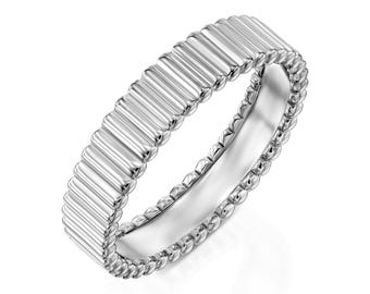 Anillo de oro de 14 quilates/18 quilates, alianza unisex, anillo geométrico, anillo apilable, anillo de oro hecho a mano, anillo minimalista