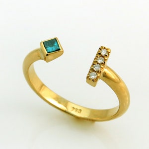 18k diamond ring, Blue & White Diamond Ring, Open Diamond Ring, Natural Diamond Ring, Unique diamond ring, Fancy Diamond Ring, Solid Gold