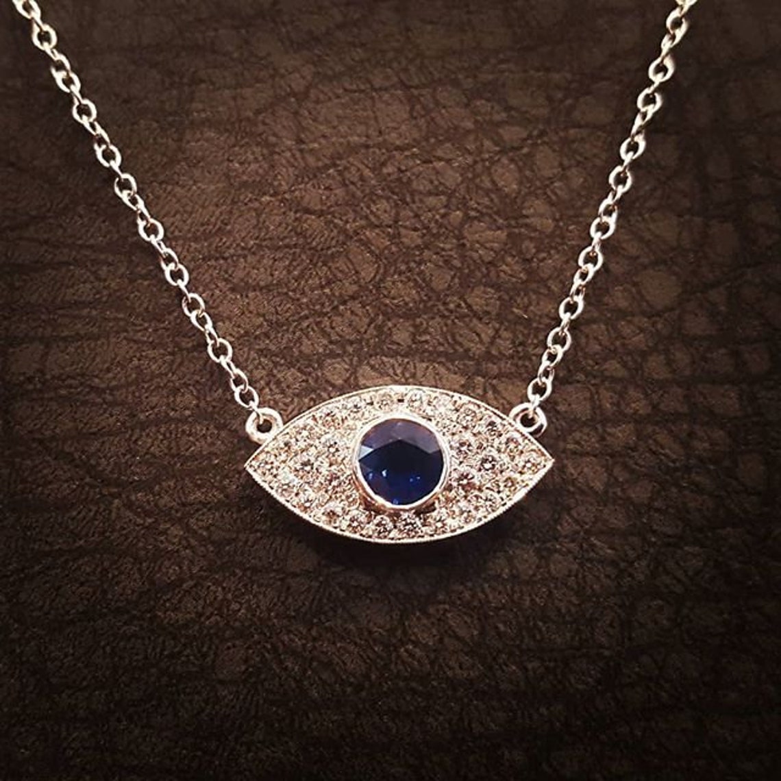 Evil Eye Diamond Necklace Diamond Pendant Necklace Diamond - Etsy