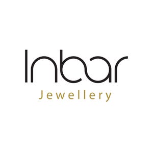 May include: A logo featuring the word Inbar in a black, stylized sans-serif font with a connected 'n' and 'b' character, positioned above the word Jewellery written in a smaller, gold-colored sans-serif font on a plain white background.