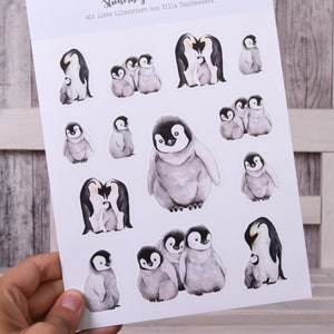 Sticker sheet penguins, sticker penguin