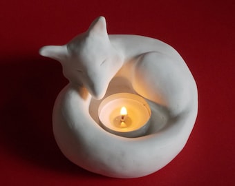 Fox /polar bear-Candle Holder handmade, Decorations,essential oils, Caddle favors, Wedding Candles,