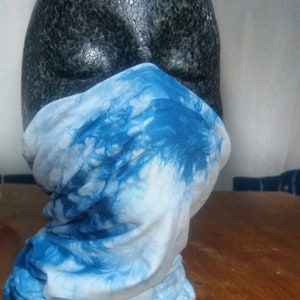Multifunction Bamboo Neck Gaiter - Shibori Cycle Scarf - Tie Dye Tube Bandana