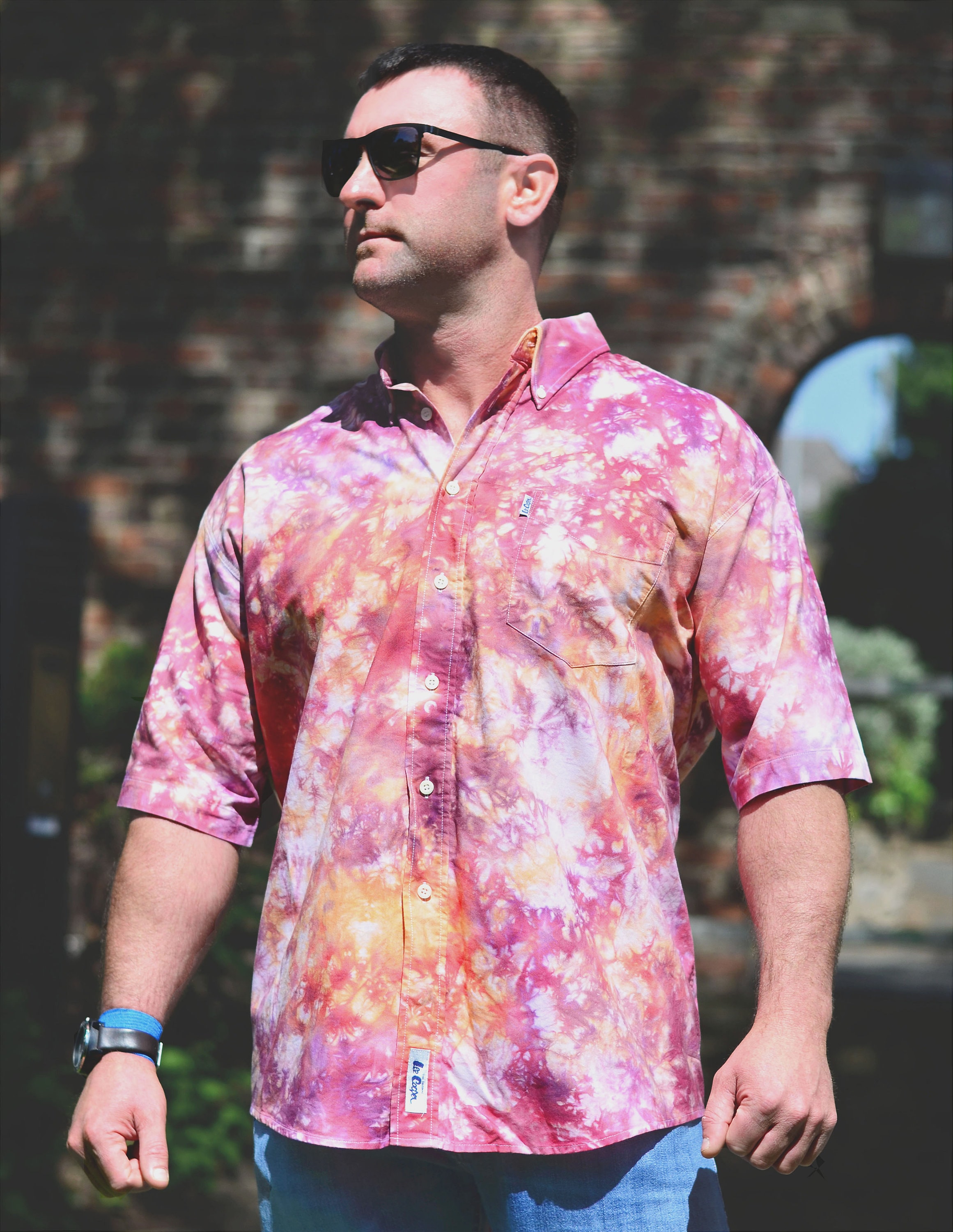 Pink Orange and Purple Upcycled Lee 