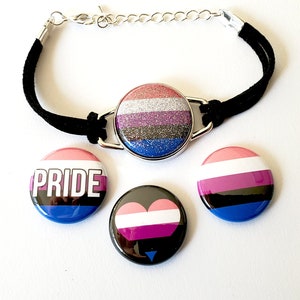 Bracelet de fierté genderfluid | Bracelet magnétique |  Bijoux de fierté Genderfluid | Bracelet genderfluid | Bijoux genderfluid