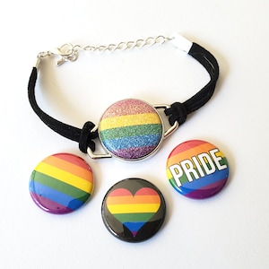 Rainbow Gay Pride Bracelet | Magnetic Glitter Rainbow Pride Jewelry | LGBTQ+ Pride Bracelet