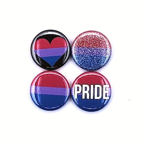 Bisexual Pride Pins | Bisexual Pride Pins | Bi Pride Buttons | Bisexual Pride Magnets | Bisexual Flag Glitter Pride Pin
