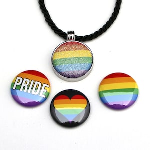 Rainbow Gay Pride Necklace | Magnetic Glitter Rainbow Pride Jewelry | Gay and Lesbian Pride Necklace